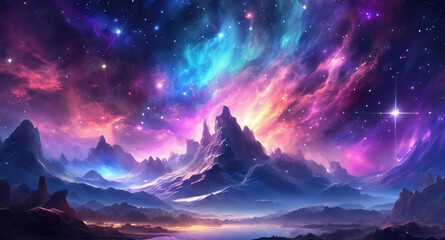 Awesome Space background realistic starry night cosmos and shining stars milky way