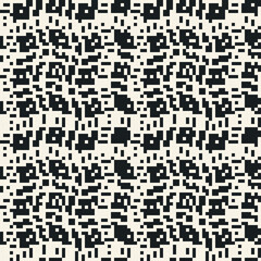 Monochrome Glitch Pixel Checked Textured Pattern