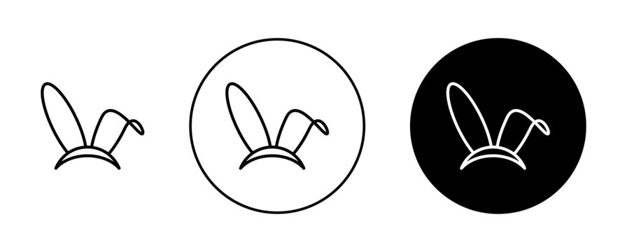 Rabbit Auditory Vector Icon Set. Lagomorph Ears Vector Symbol for UI design.