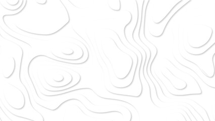 Papercut with wavy layers and shadow. Abstract white paper cut. White waves decorative papercut design. Geometric layered curve line white vector background.