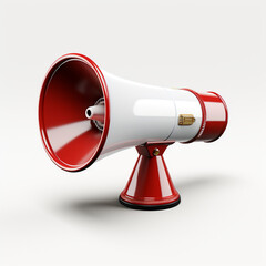 Megaphone isolate, style png with White background, illustration, long distance view, object in the center of the image сreated with Generative Ai