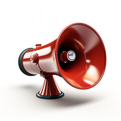 Megaphone isolate, style png with White background, illustration, long distance view, object in the center of the image сreated with Generative Ai