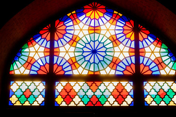 Nasir Al-Mulk Mosque in Shiraz, Iran, also known as Pink Mosque