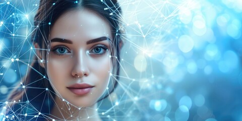 Woman and artificial intelligence concept