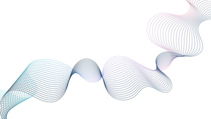 Abstract colorful gradient wavy flowing line blend vector isolated on a transparent background. wavy line pattern.	