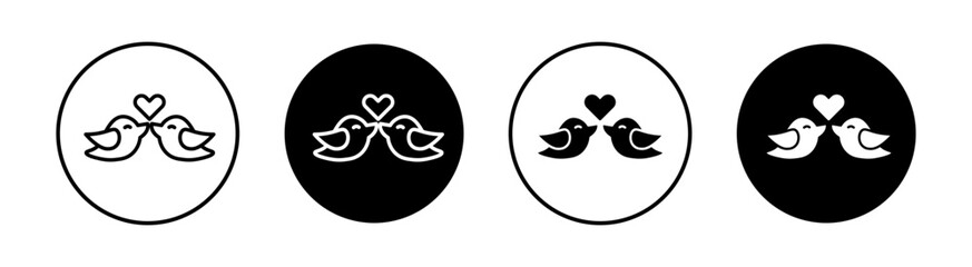 Lover Birds Vector line icon illustration.