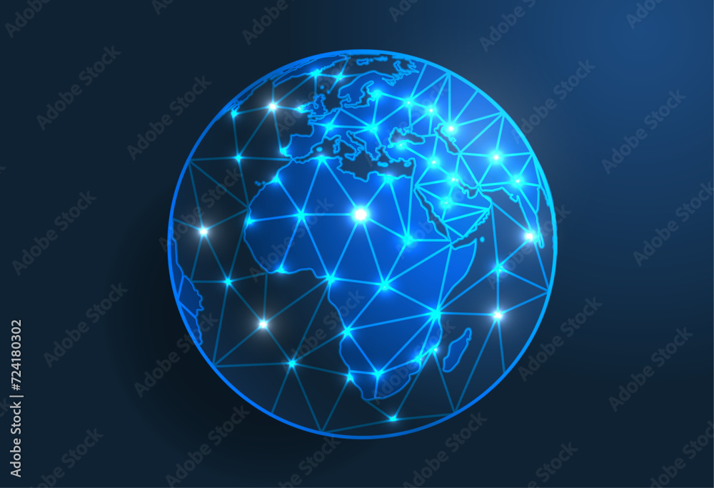 Poster world map. a vector image of a global map in the shape of countries of the world consisting of point