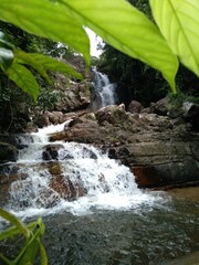 waterfall in the forest of Singharajaya of Sri Lanka 