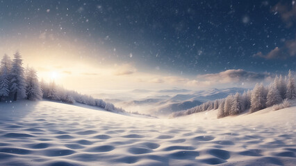 winter landscape with snow and trees
