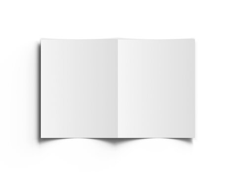 Blank Half Fold US letter brochure render on transparent background