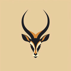 a black and brown antelope head - obrazy, fototapety, plakaty