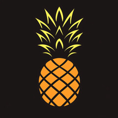 a pineapple with yellow flames