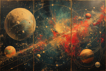 Background: image of celestial bodies in space.