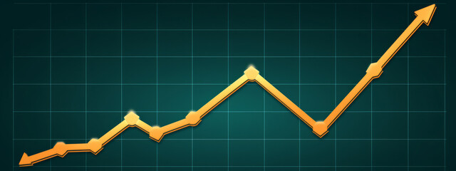 Obraz premium Golden Waves: A Mesmerizing Data Journey Unfolding on a Vibrant Green Canvas