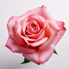 a pink rose with water drops on it