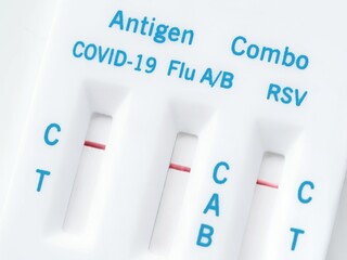 Rapid triple antigen test cassette. Negative result 