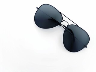 Dark black aviator sunglasses isolated on White  © MissPic