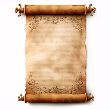 a scroll of parchment with a scroll and a scroll