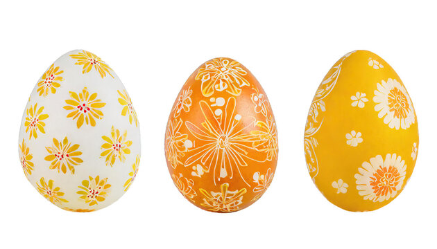 decorated easter eggs isolated 