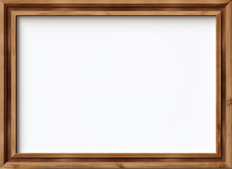 Simple wooden border picture frame with copy space for text. Empty art frame, design element.