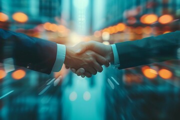 Businessmen making handshake with partner, greeting, dealing, merger and acquisition, business cooperation concept, for business, finance and investment background