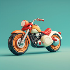 a toy motorcycle on a blue background