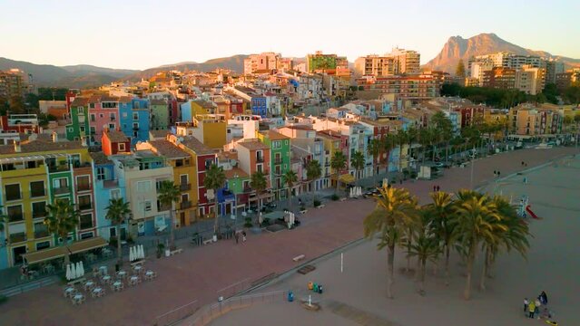 Aerial view of Villajoyosa, Alicante province, Spain