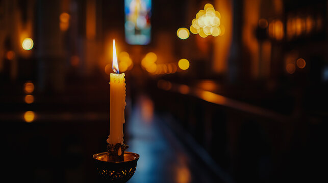 Solemn and Reverent Image of a Paschal Candle: Easter's Sacred Glow
