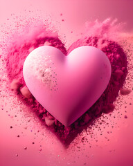 Tapeta na dzień zakochanych, kocham Cię, różowy wzór serca - obrazy, fototapety, plakaty
