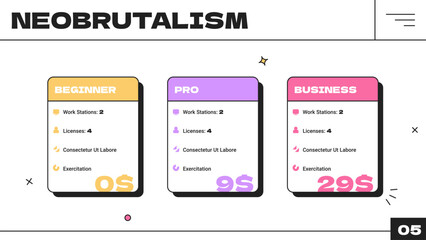 Modern Neobrutalism Infographic Vector