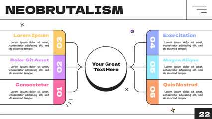 Modern Neobrutalism Infographic Vector