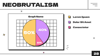 Modern Neobrutalism Infographic Vector
