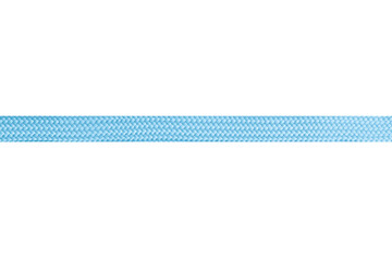 Blue stripe of thick knitted material on a light  background