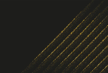 Gold dust on black background, poster design on black background with gold dust elements