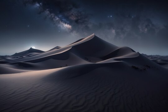 MacOS background desert with dune on night