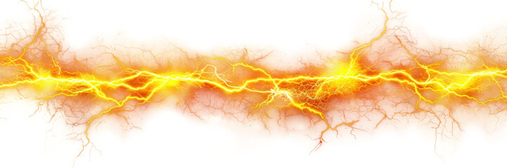 Yellow electricity isolated on transparent background. - 724196547