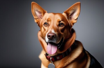 Obraz premium brown dog, plain background, studio photo