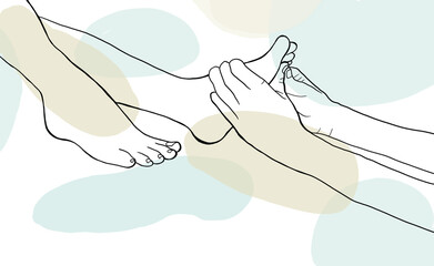 foot reflexology treatment received in a center by a professional whose hands are massaging you