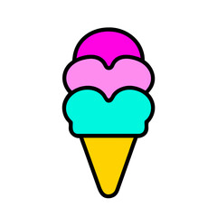 ice cream icon vector isolated on white illustration