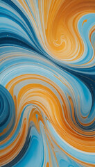 Soft and atmospheric chromatic movements with abstract swirls in shades of blue, sky blue, and amber. Exploring galactic and celestial themes.