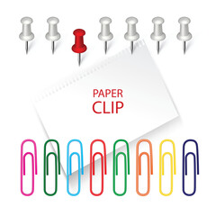 Note Paper Clips Isolated, Paperclips Set, Color Clips, Colorful Stationary, Paperclips Office Equipment