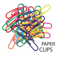 Note Paper Clips Isolated, Paperclips Set, Color Clips, Colorful Stationary, Paperclips Office Equipment