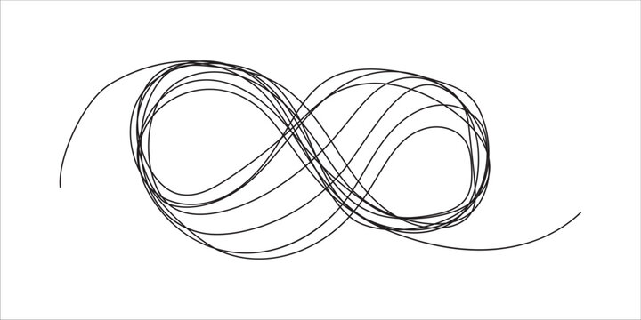 Continuous Line Infinity Icon, Monoline moebius symbol, One Line Limitless Silhouette, Infinite Sign