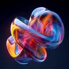 Luminous Infinity Loop in Cosmic Hues created with Generative AI technology