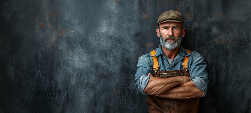 worker and professional builder with tools smiling and look at the camera - Powered by Adobe