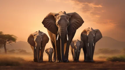 Foto op Aluminium Family of elephants in the wild © Mehran