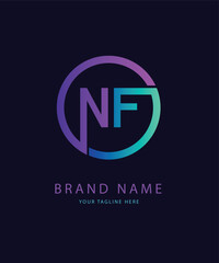 Obraz premium Gradient nf or fn logo template
