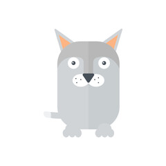 Cute wolf, forest baby animal with sweet face for childish decoration vector illustration