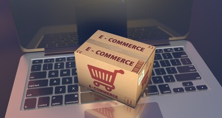 Commerce, E-Commerce Visual Design, Social Media Images. 3D rendering