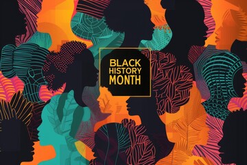 colorful silhouettes for Black History Month Generative AI